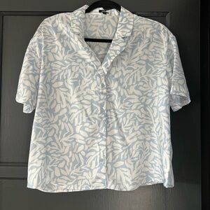 Express Light Blue and White Patterned Shirt